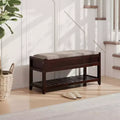 Rouen Espresso Seating Bench with Shoe Storage