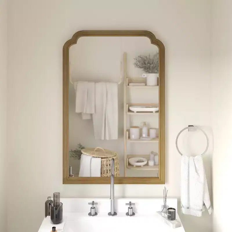 Wall Mirror with Solid Wood Frame and Silver Backed Glass, for Entryways, Dining Rooms & More