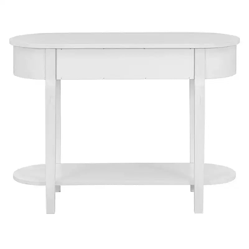 Curved Console Table with Smooth Glaze for Entryways, Living Rooms and Hallways