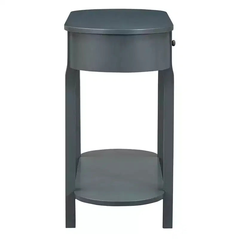 Curved Console Table with Smooth Glaze for Entryways, Living Rooms and Hallways