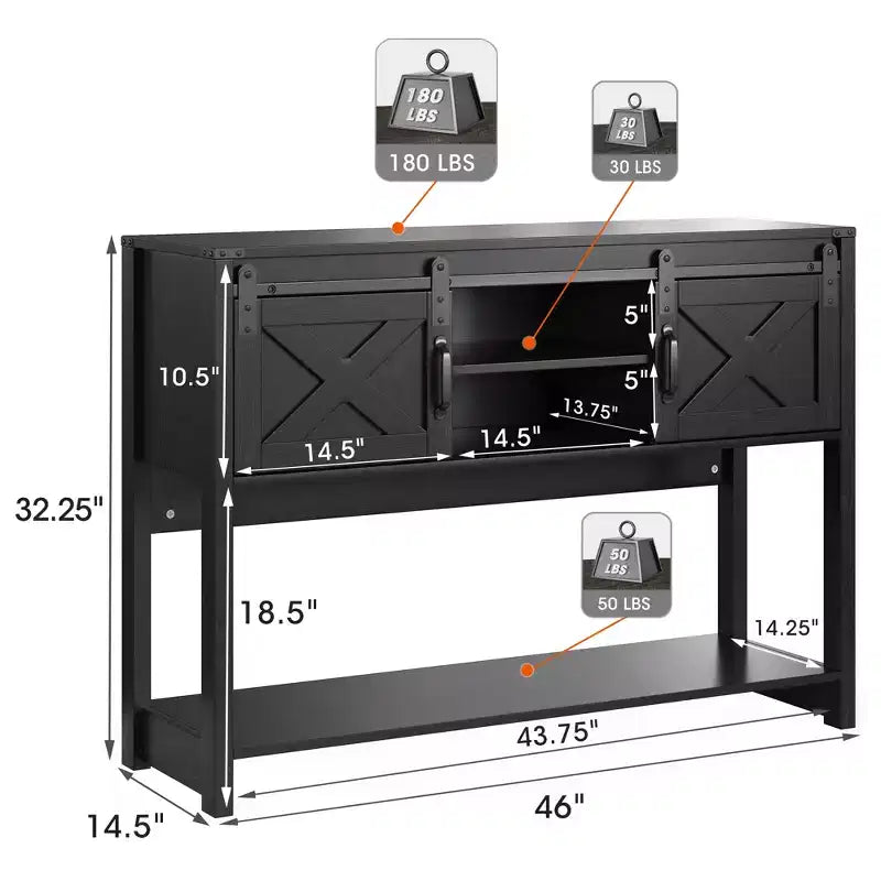 Fireplace TV Stand for 65"+ TV, Entertainment Center with 23" Electric Fireplace, Remote & Sliding Barn Door for Living Room