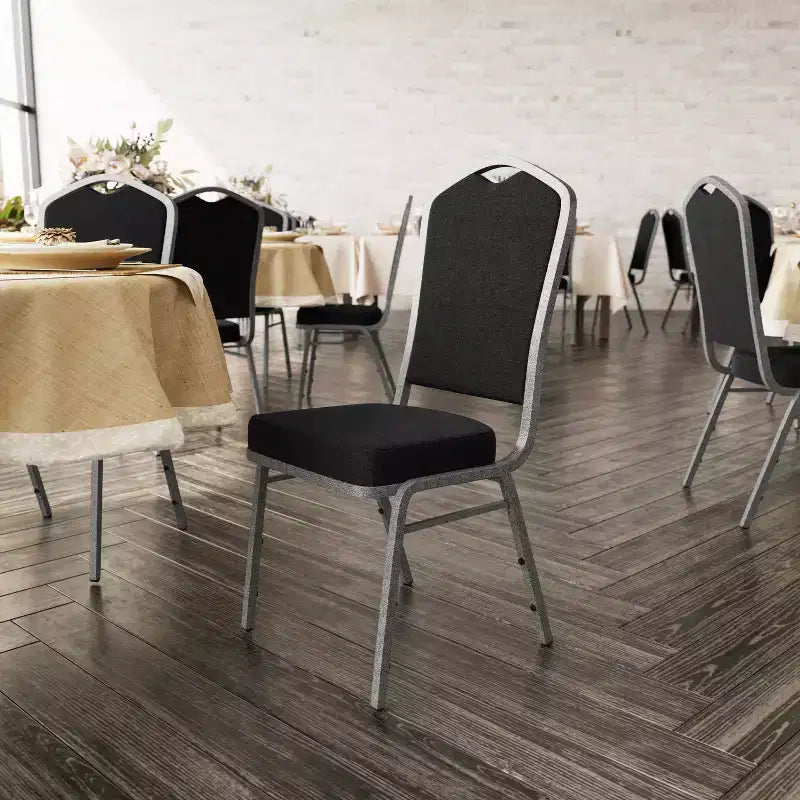 4 Pack Crown Back Stacking Banquet Chair