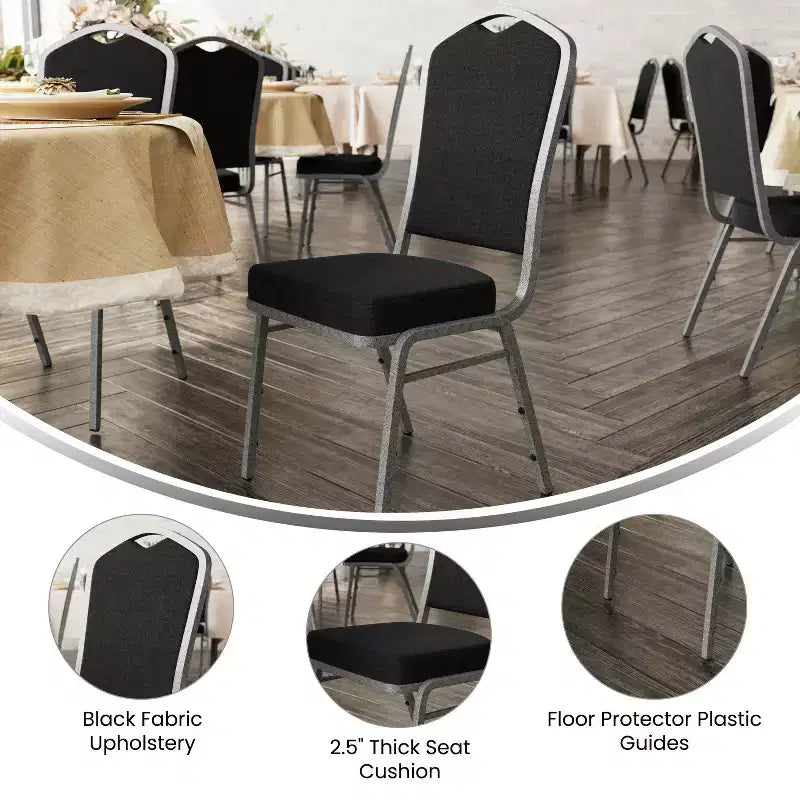 4 Pack Crown Back Stacking Banquet Chair