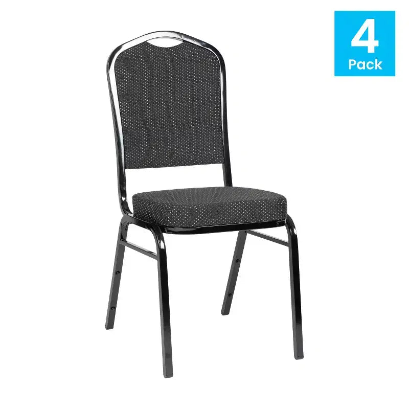 4 Pack Crown Back Stacking Banquet Chair