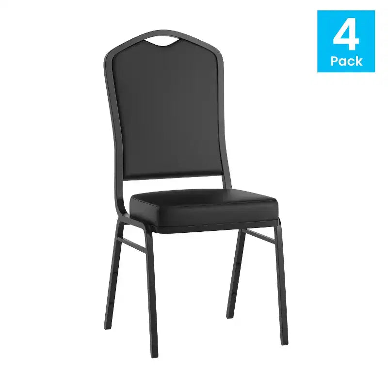 4 Pack Crown Back Stacking Banquet Chair