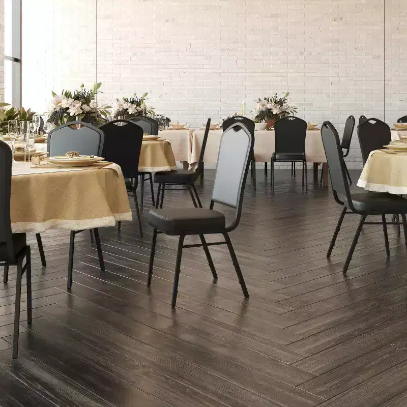 4 Pack Crown Back Stacking Banquet Chair