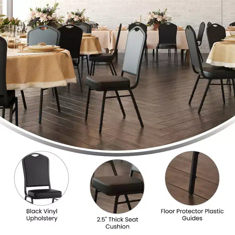 4 Pack Crown Back Stacking Banquet Chair
