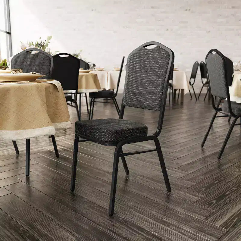 4 Pack Crown Back Stacking Banquet Chair