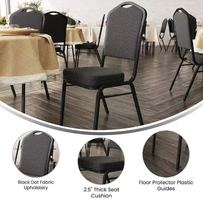 4 Pack Crown Back Stacking Banquet Chair