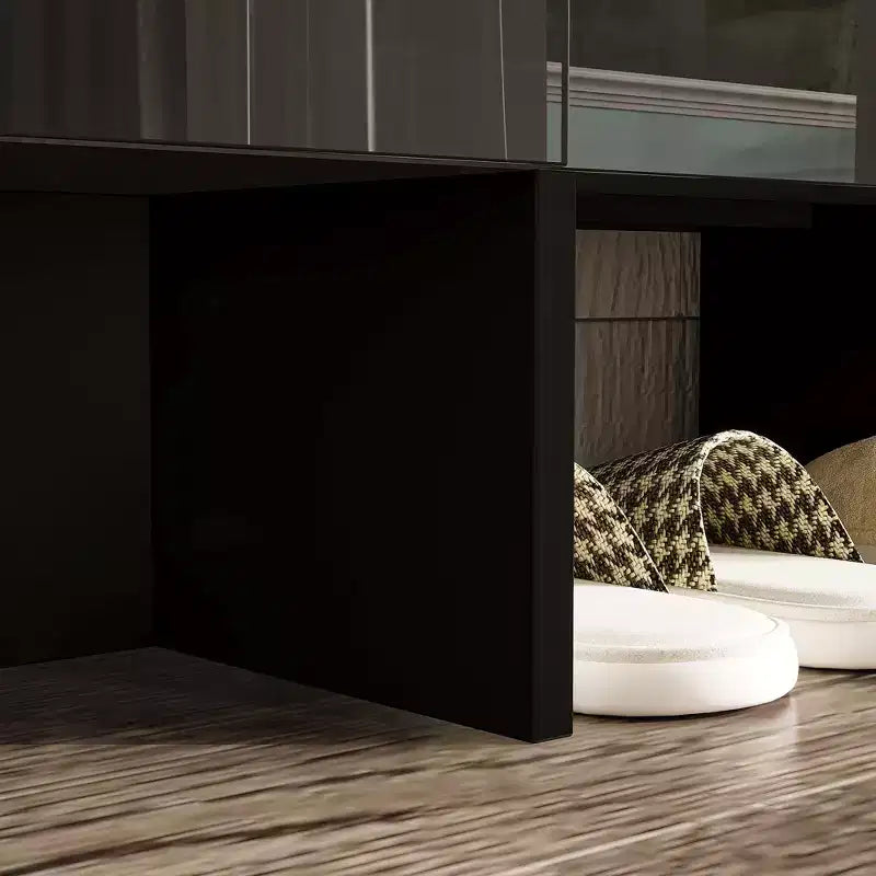 Gloss Dresser with Marble Accents, 6-Drawer Storage Cabinet for Bedroom, Living Room & Kitchen