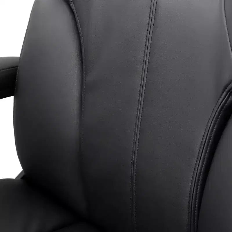 High Back Adjustable Faux Leather Office Chair in Black