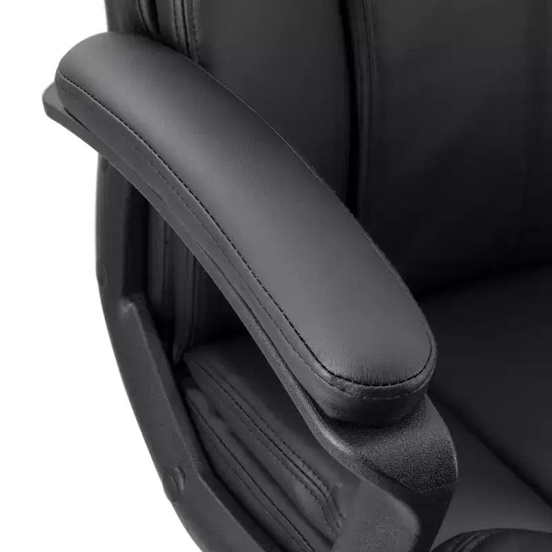 High Back Adjustable Faux Leather Office Chair in Black