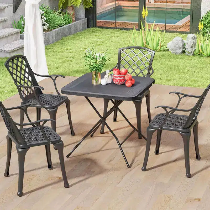 31.5" Square Folding Table, Indoor Outdoor Foldable Plastic Table