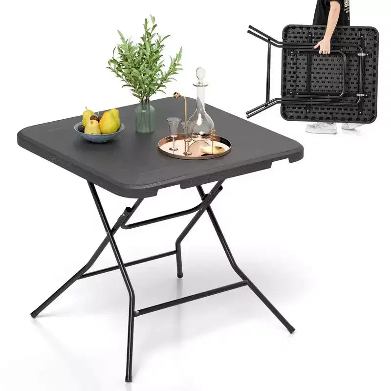 31.5" Square Folding Table, Indoor Outdoor Foldable Plastic Table