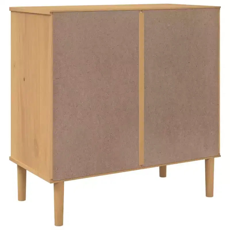 Rattan Look Dresser, Brown, 31.5"x15.7"x31.5", Solid Wood Pine