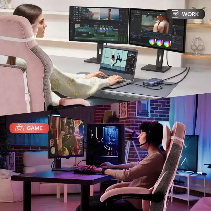 Big and Tall Office Chair, High Back Leather Gaming Chair with Footrest, Ergonomic Computer Chair with Lumbar Support & Headrest