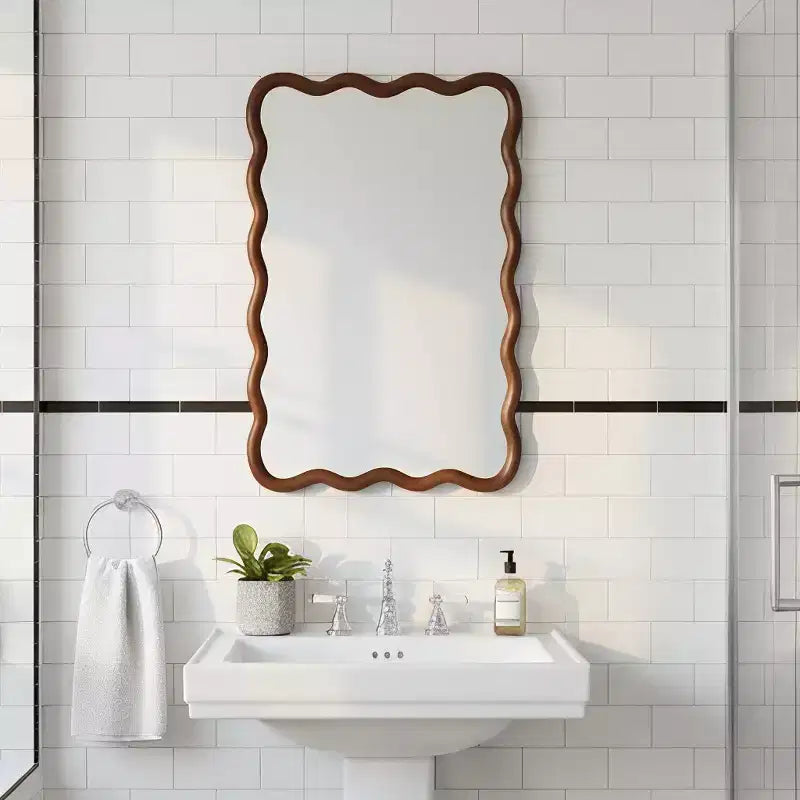 20 x 30 Rectangular Decorative Wall Mirror with Solid Wood Frame, Accent Vanity Mirror for Bathroom or Entryway