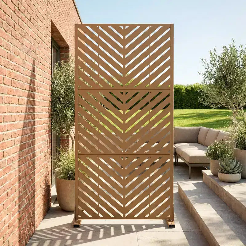 Outdoor Metal Privacy Screen, Freestanding Fence Panels for Garden, Patio, Deck & Yard
