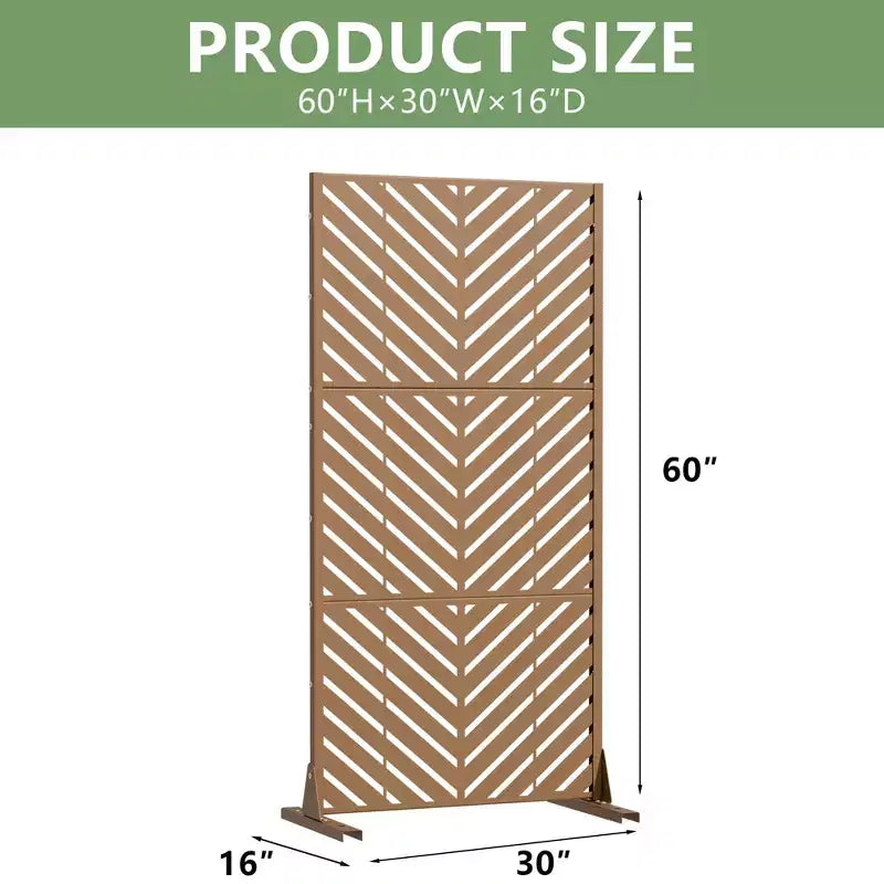 Outdoor Metal Privacy Screen, Freestanding Fence Panels for Garden, Patio, Deck & Yard