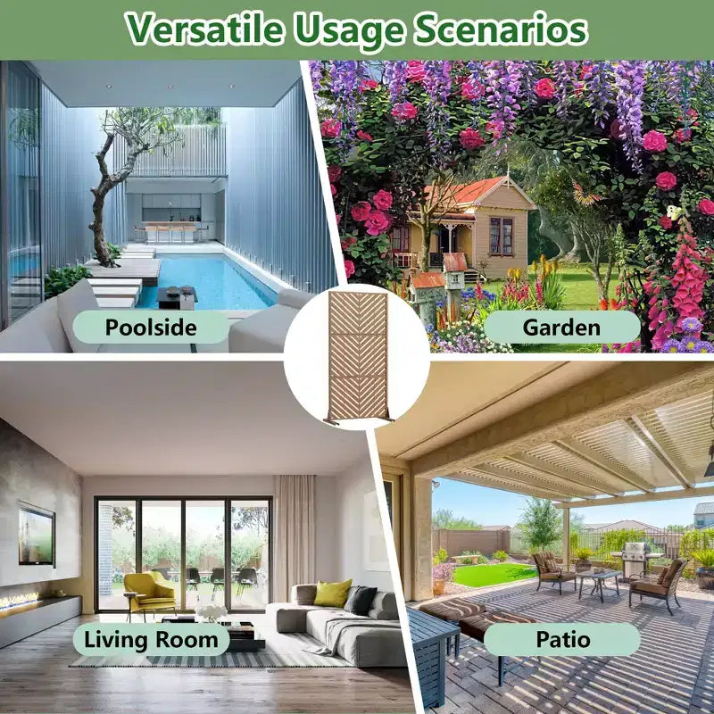 Outdoor Metal Privacy Screen, Freestanding Fence Panels for Garden, Patio, Deck & Yard