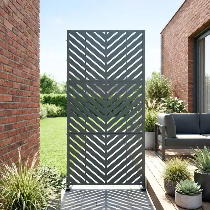 Outdoor Metal Privacy Screen, Freestanding Fence Panels for Garden, Patio, Deck & Yard