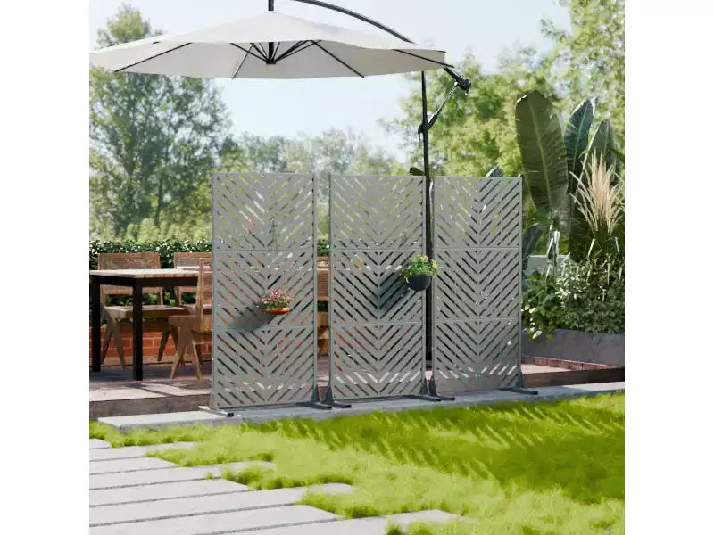 Outdoor Metal Privacy Screen, Freestanding Fence Panels for Garden, Patio, Deck & Yard