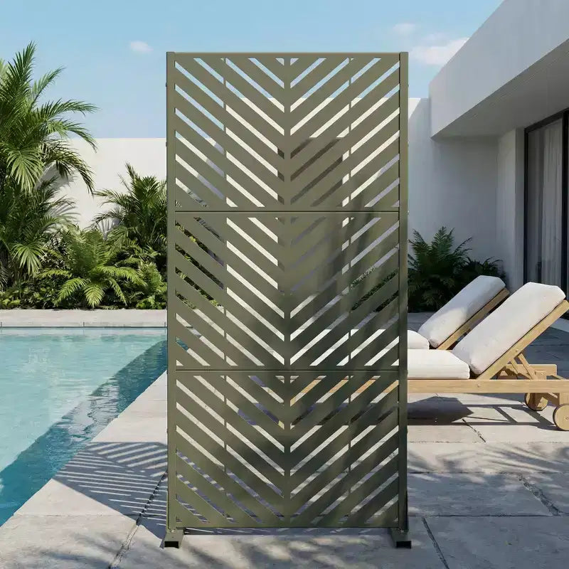 Outdoor Metal Privacy Screen, Freestanding Fence Panels for Garden, Patio, Deck & Yard