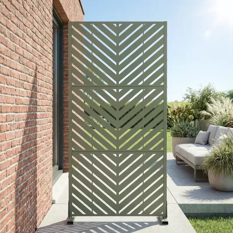 Outdoor Metal Privacy Screen, Freestanding Fence Panels for Garden, Patio, Deck & Yard