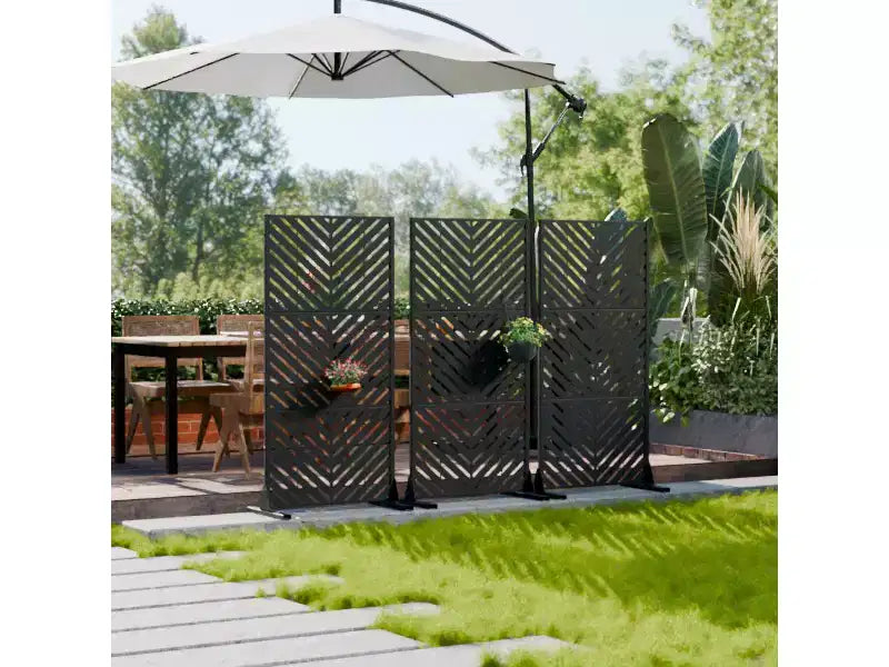 Outdoor Metal Privacy Screen, Freestanding Fence Panels for Garden, Patio, Deck & Yard