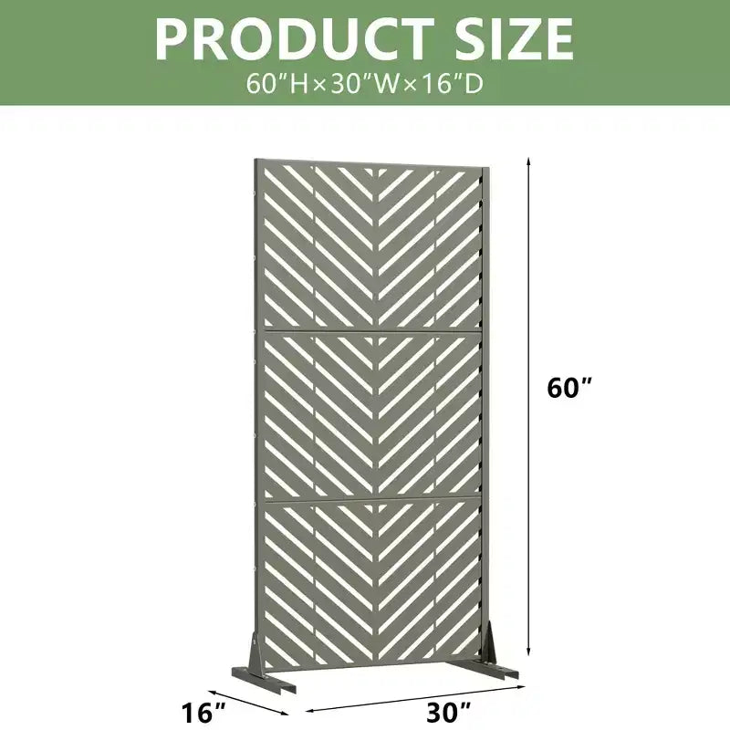 Outdoor Metal Privacy Screen, Freestanding Fence Panels for Garden, Patio, Deck & Yard