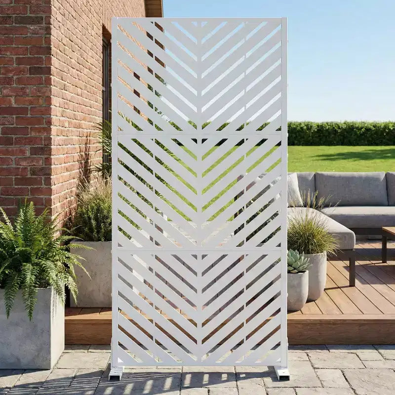 Outdoor Metal Privacy Screen, Freestanding Fence Panels for Garden, Patio, Deck & Yard