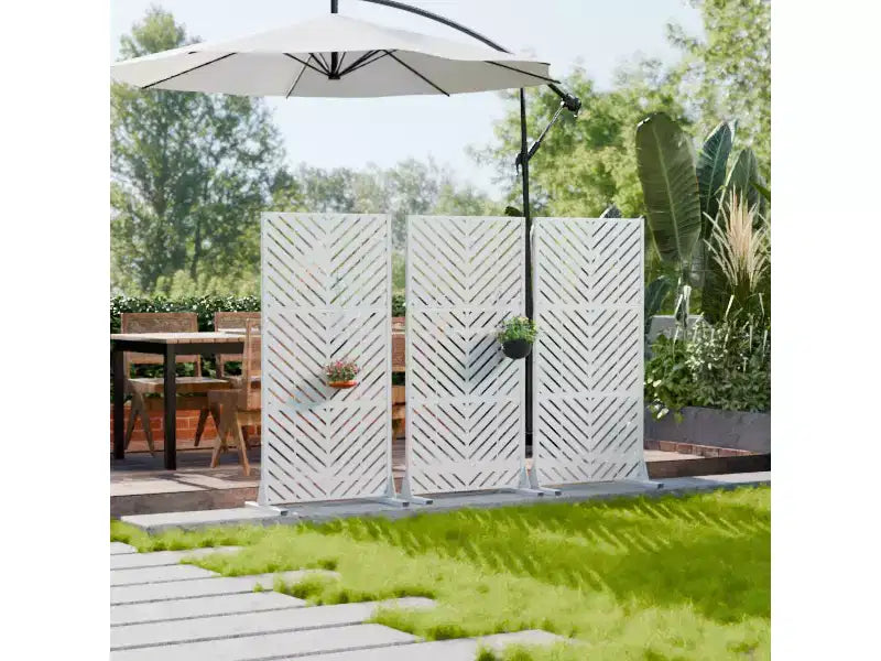 Outdoor Metal Privacy Screen, Freestanding Fence Panels for Garden, Patio, Deck & Yard