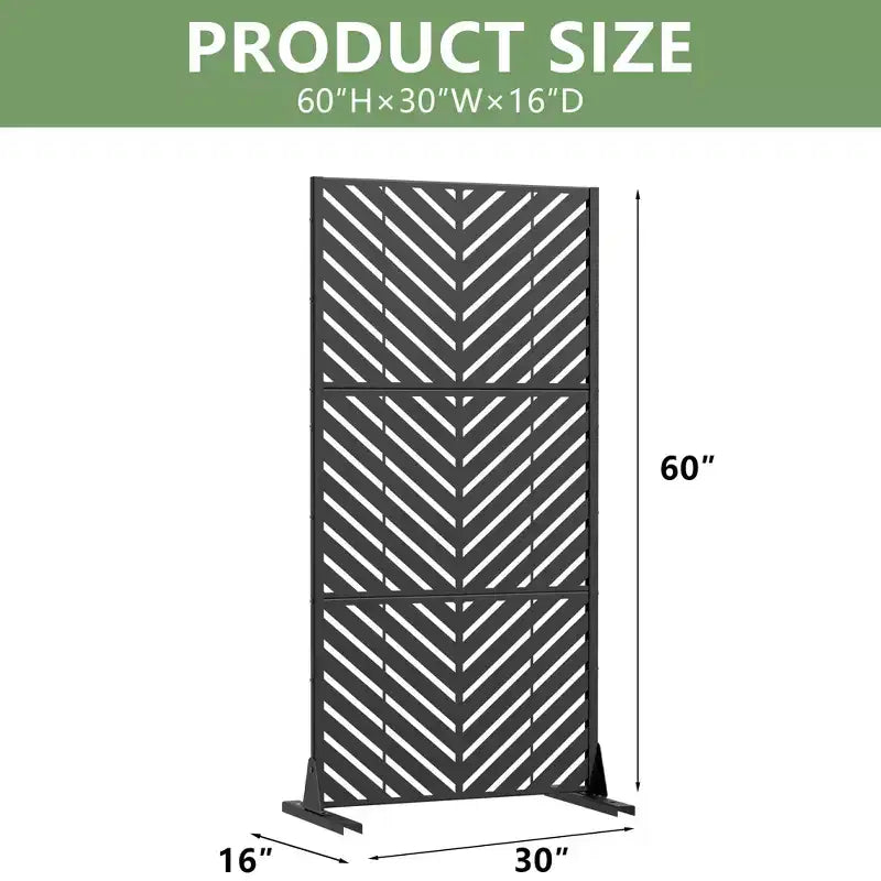 Outdoor Metal Privacy Screen, Freestanding Fence Panels for Garden, Patio, Deck & Yard