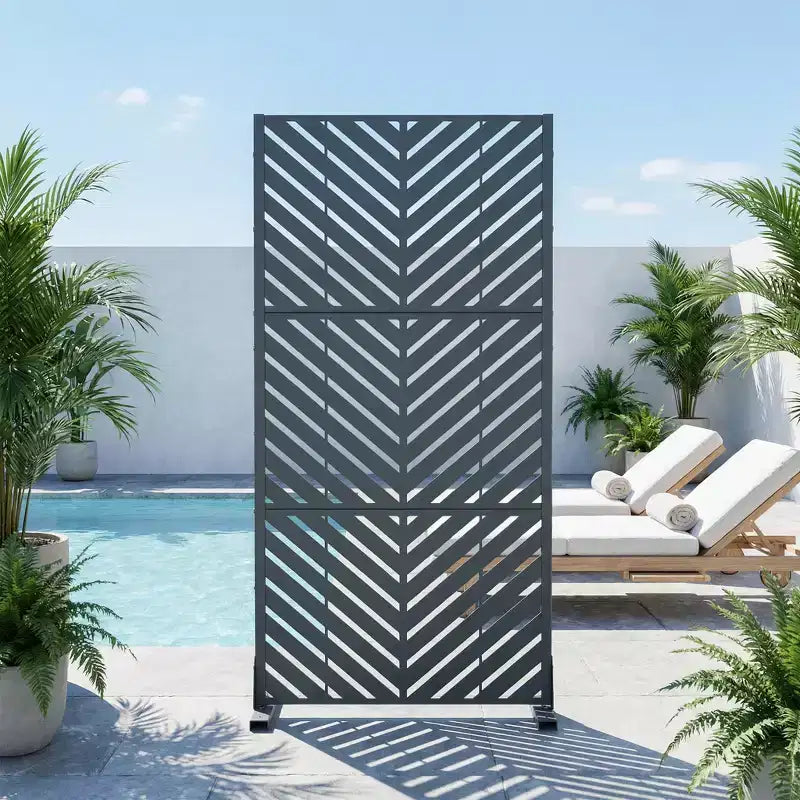 Outdoor Metal Privacy Screen, Freestanding Fence Panels for Garden, Patio, Deck & Yard