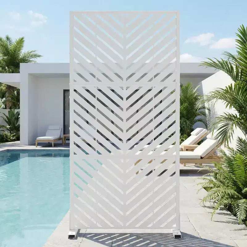 Outdoor Metal Privacy Screen, Freestanding Fence Panels for Garden, Patio, Deck & Yard