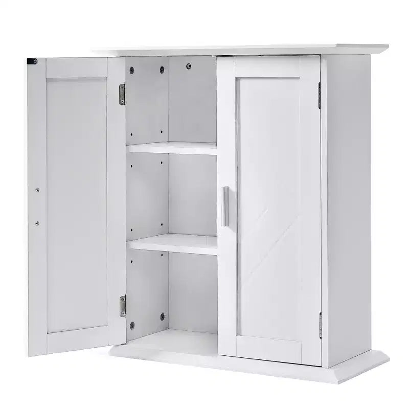 Modern Bathroom Storage Cabinet with Adjustable Shelves, Freestanding Floor Cabinet for Bathroom, Entryway & Small Spaces, White