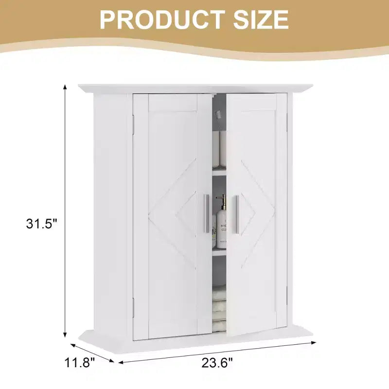 Modern Bathroom Storage Cabinet with Adjustable Shelves, Freestanding Floor Cabinet for Bathroom, Entryway & Small Spaces, White