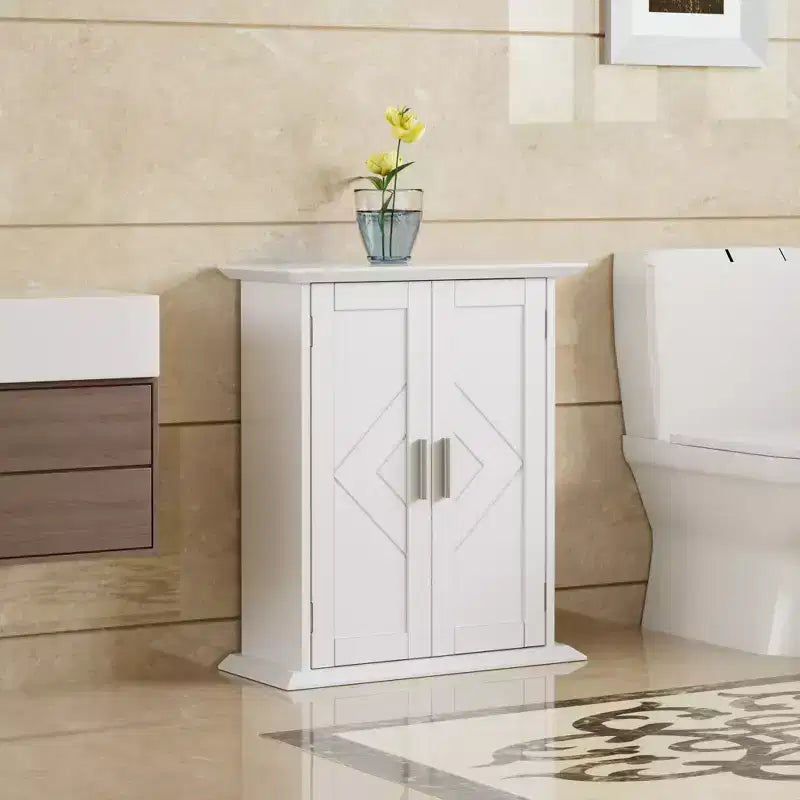 Modern Bathroom Storage Cabinet with Adjustable Shelves, Freestanding Floor Cabinet for Bathroom, Entryway & Small Spaces, White