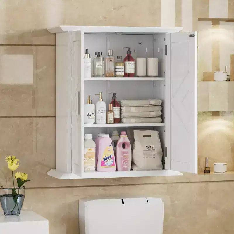 Modern Bathroom Storage Cabinet with Adjustable Shelves, Freestanding Floor Cabinet for Bathroom, Entryway & Small Spaces, White