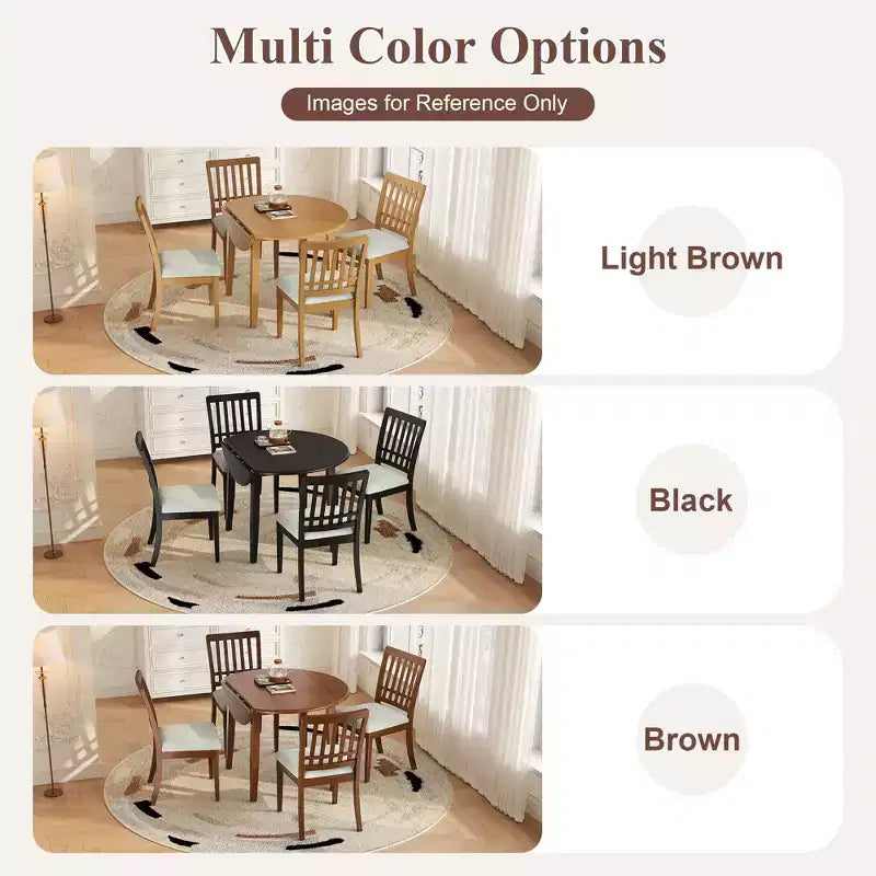 2-Piece Dining Chairs with Curved Wood Backrest and Gray Fabric Seat
