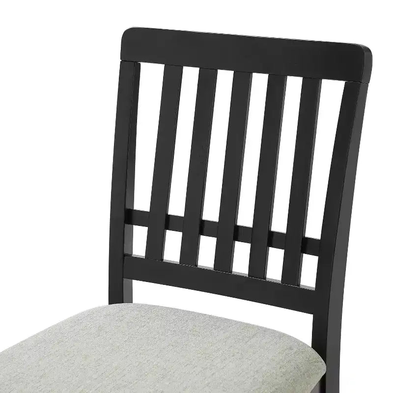 2-Piece Dining Chairs with Curved Wood Backrest and Gray Fabric Seat