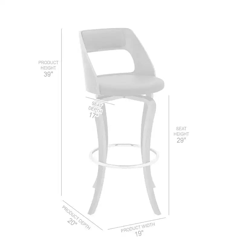 29" Faux Leather and Wood Swivel Bar Stool