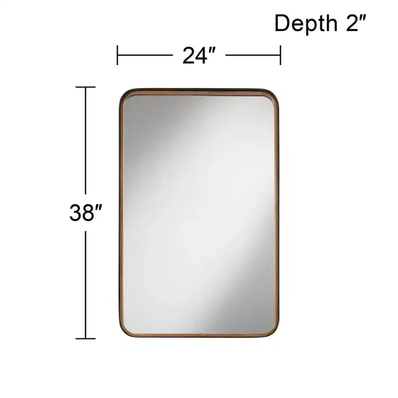 Gold and Black 24 x 38 Rectangular Wall Mirrors Set of 2
