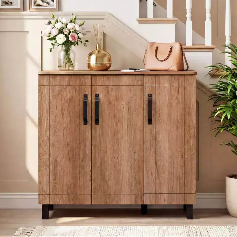 5-Tier Shoe Storage Cabinet with 3 Doors, Removable Shelves & Ventilation Hole