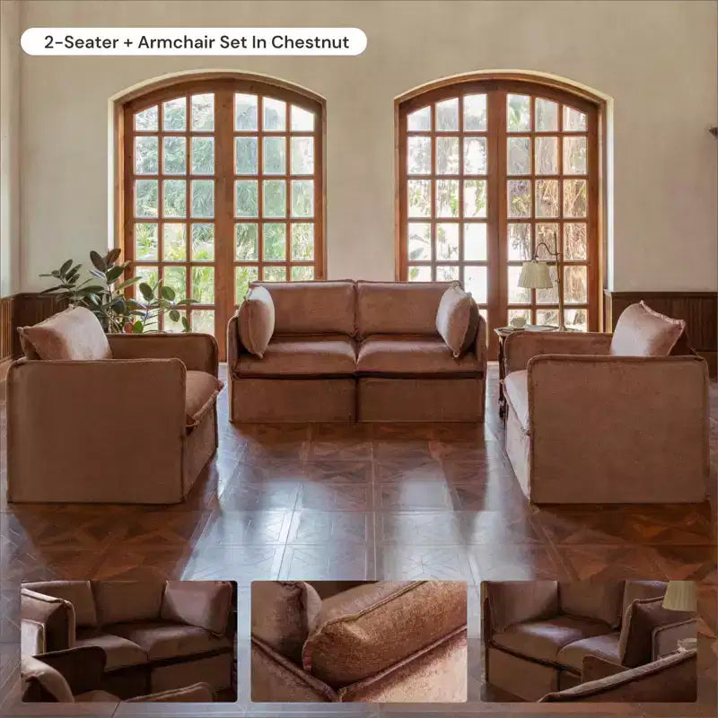 Modular Washable End Chair - Left, Deluxe+ Seat & Cloud Pillow