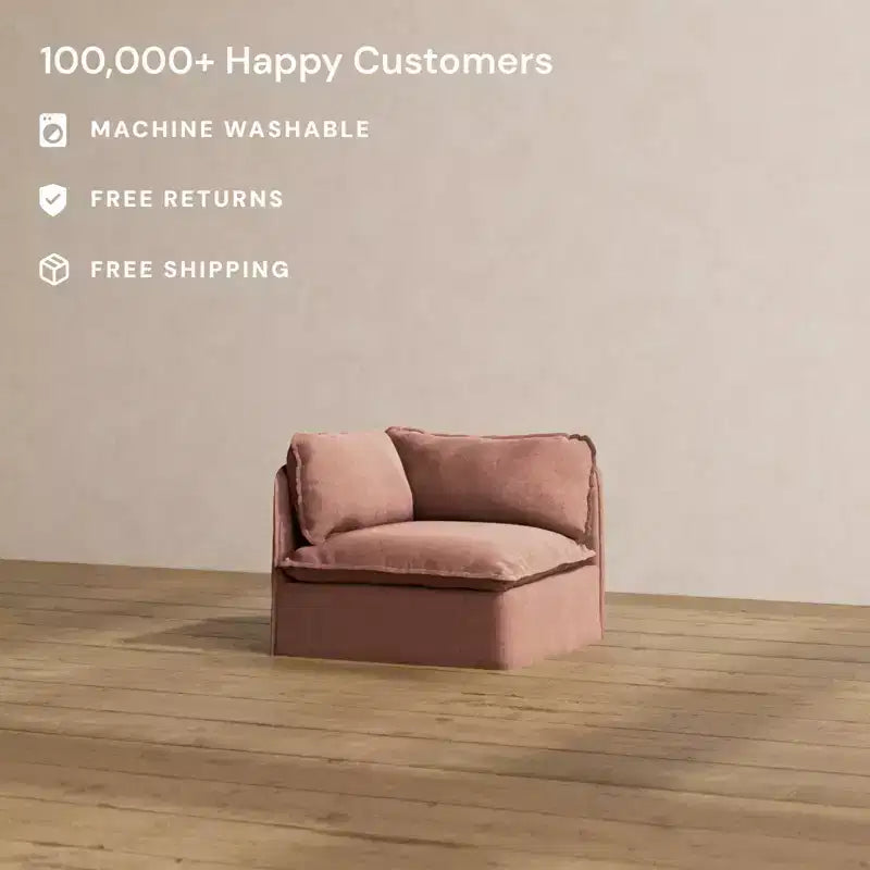 Modular Washable End Chair - Left, Deluxe+ Seat & Cloud Pillow