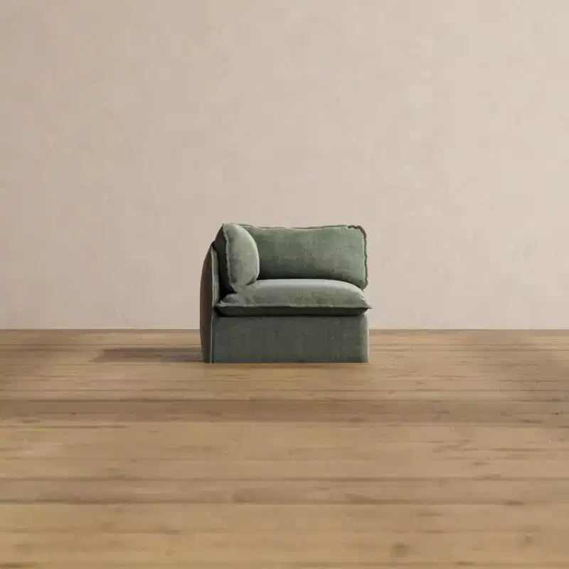 Modular Washable End Chair - Left, Deluxe+ Seat & Cloud Pillow