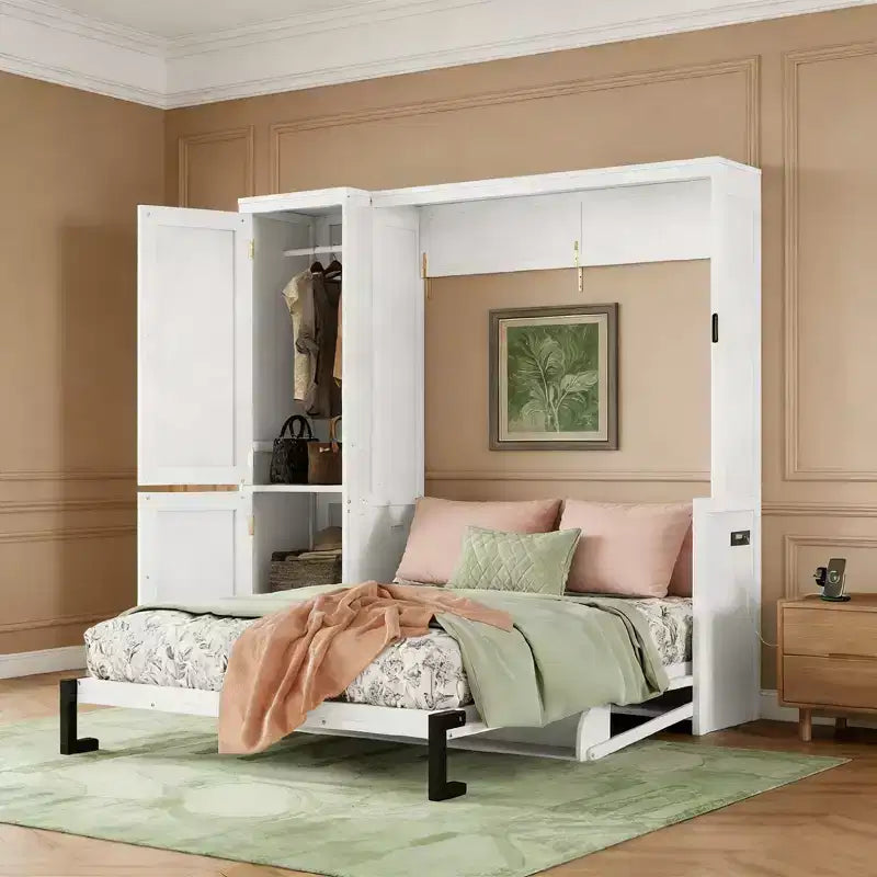 Queen Murphy Bed with Wardrobe and Desk