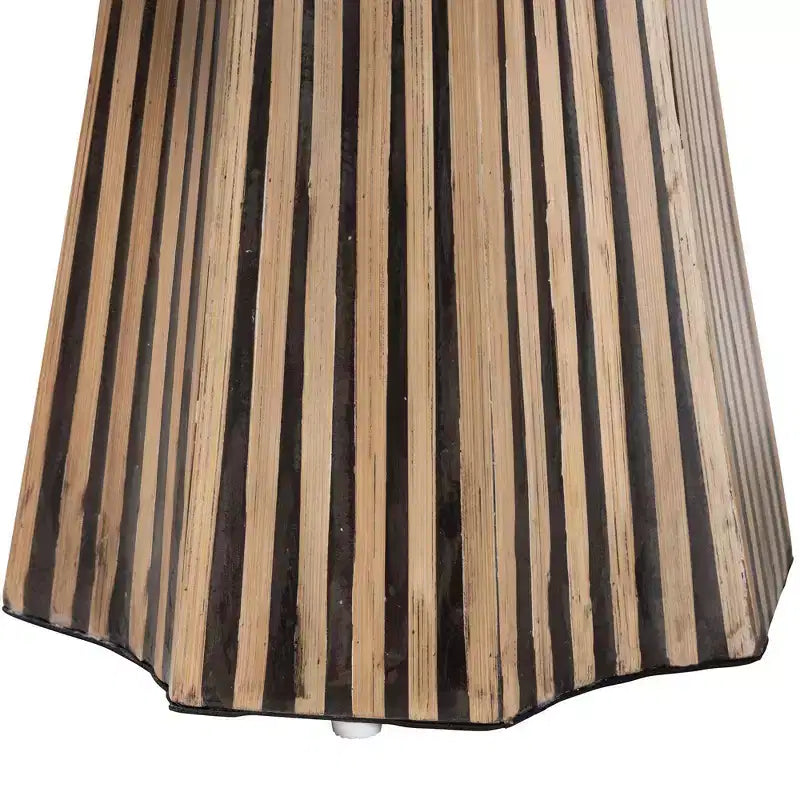 Two-Tone Bamboo End Table, Dark Brown/Natural Brown