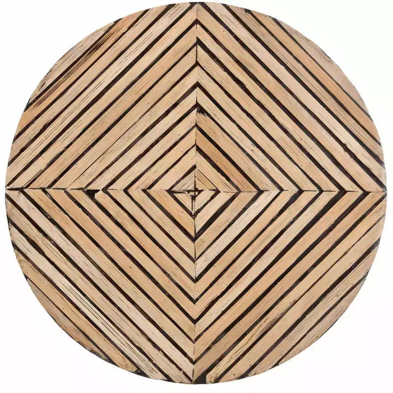 Two-Tone Bamboo End Table, Dark Brown/Natural Brown